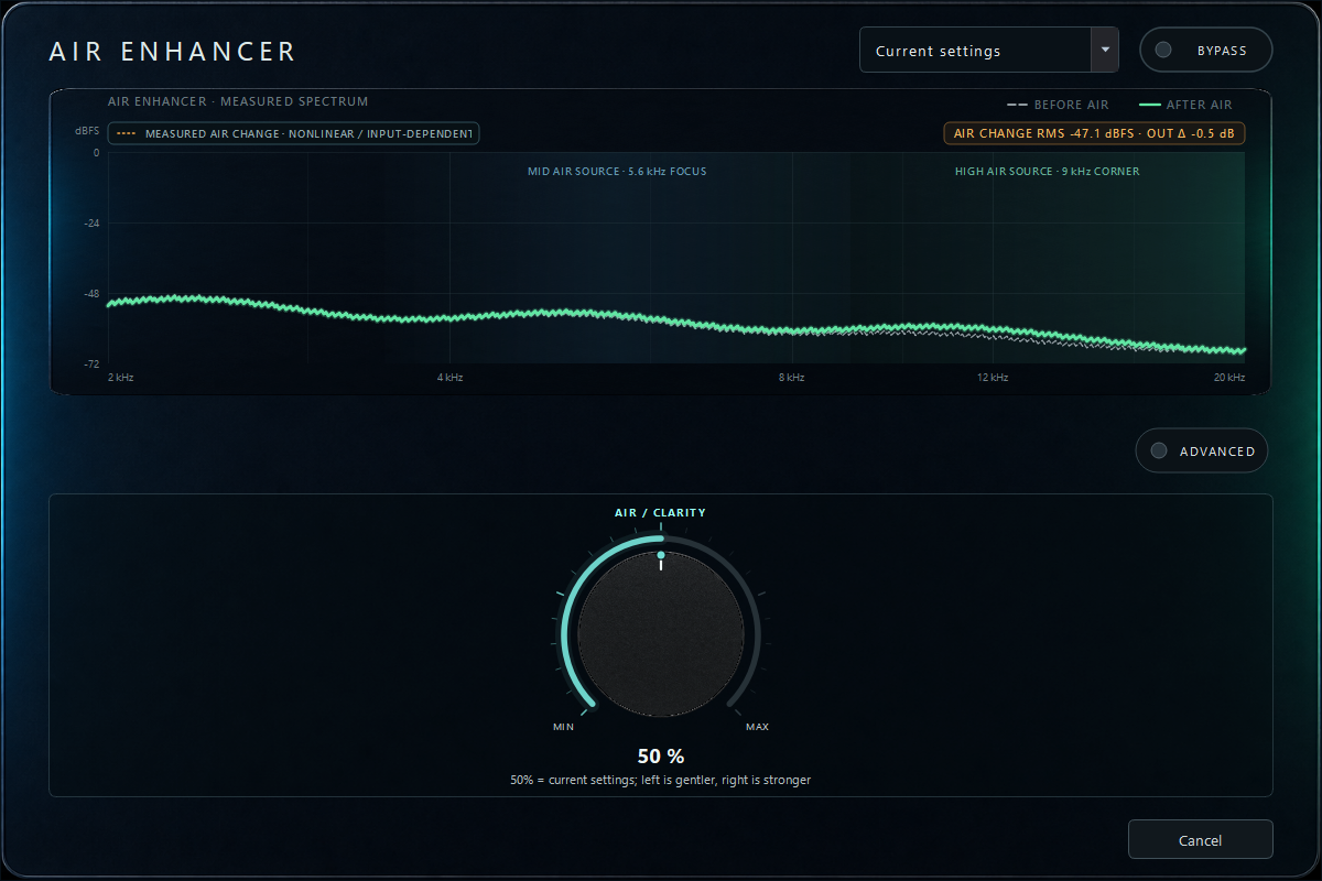 Air Enhancer built-in effect editor