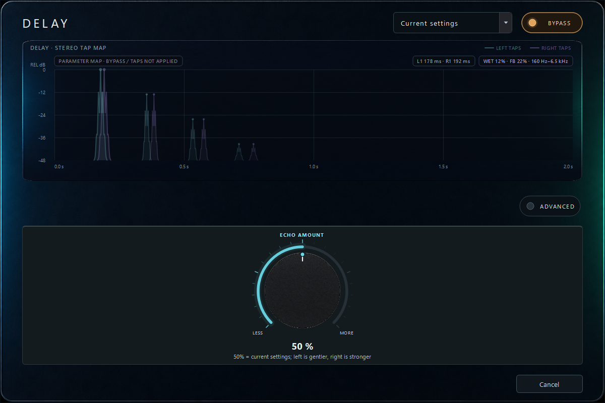Delay built-in effect editor