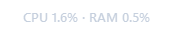 Collapsed CPU and RAM summary at the lower-right of the main window